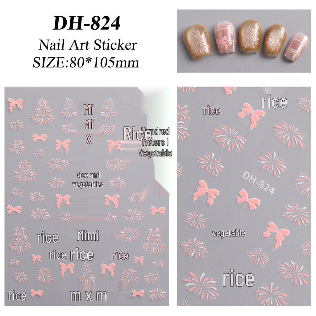 Gold & Silver Firework Nail Art Stickers - Flat Back Adhesive for DIY Nail Craft