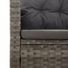 Corner Sofa with Reclining Function and Cushions Grey Poly Rattan