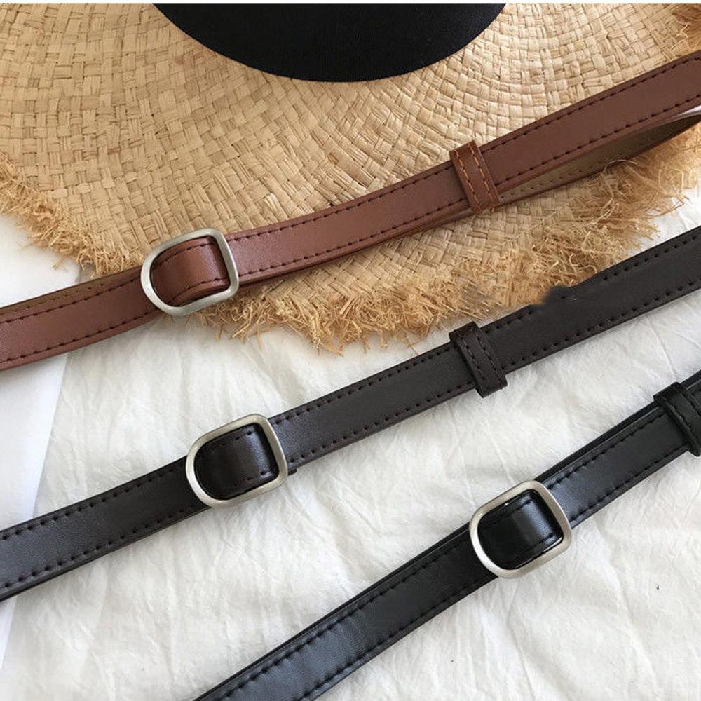 Luxury Jeans Decorative New Designer Women Waist Strap No-hole Buckle Thin Belt PU Leather Belts