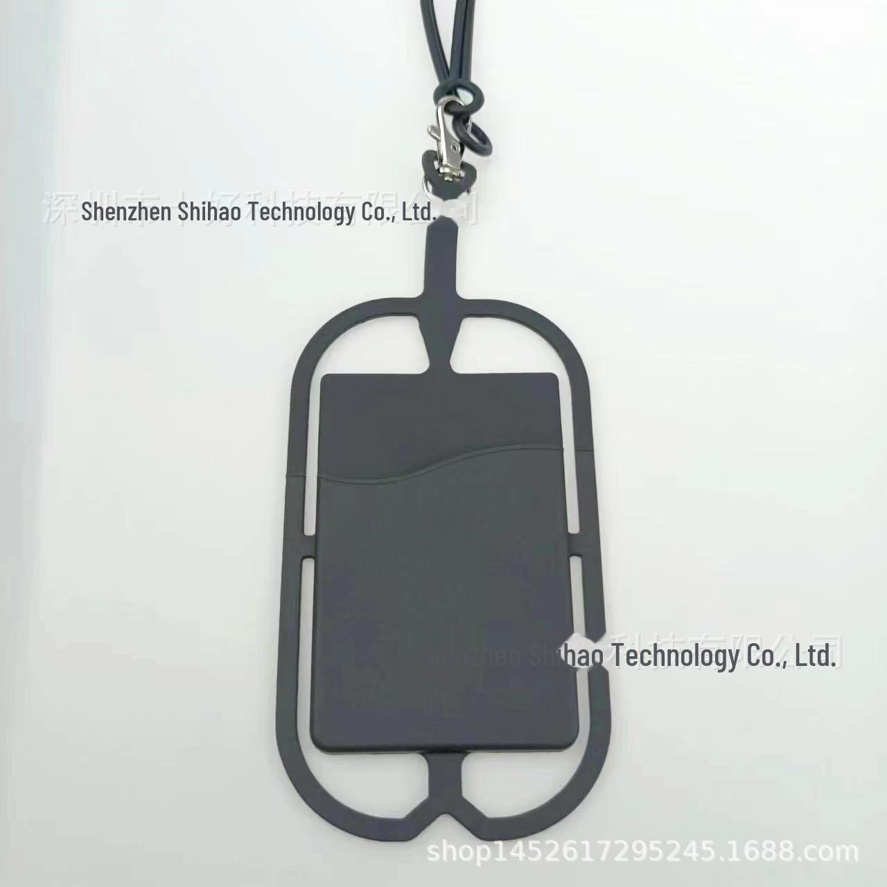 

Силиконовый держатель для карточек с шейным шнурком — удобство использования без помощи рук, возможность нанесения индивидуального логотипа темно серый