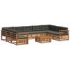 Outdoor Sofa Set with Cushions 10 Pcs Natural and Anthracite