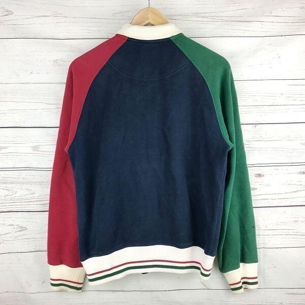 Columbia Cotton Colorblock Jacket [XS/Navy×Red×Green] Varsity Style(USED)