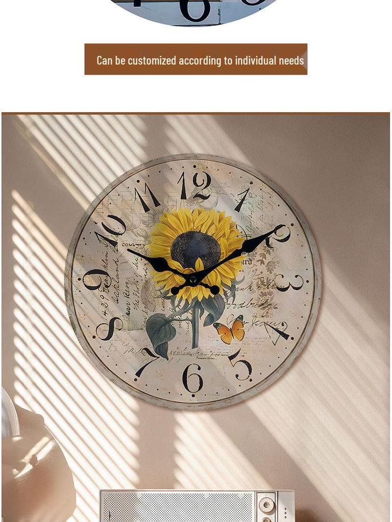 14" Retro Wooden Silent Wall Clock - Personalized Cool MDF Décor