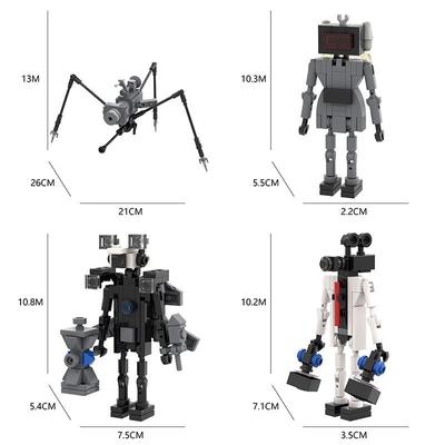 4 PCS 2023 3D Speakerman bloco infantil designer de jogos de plástico para adolescentes e crianças Skibidi toalete