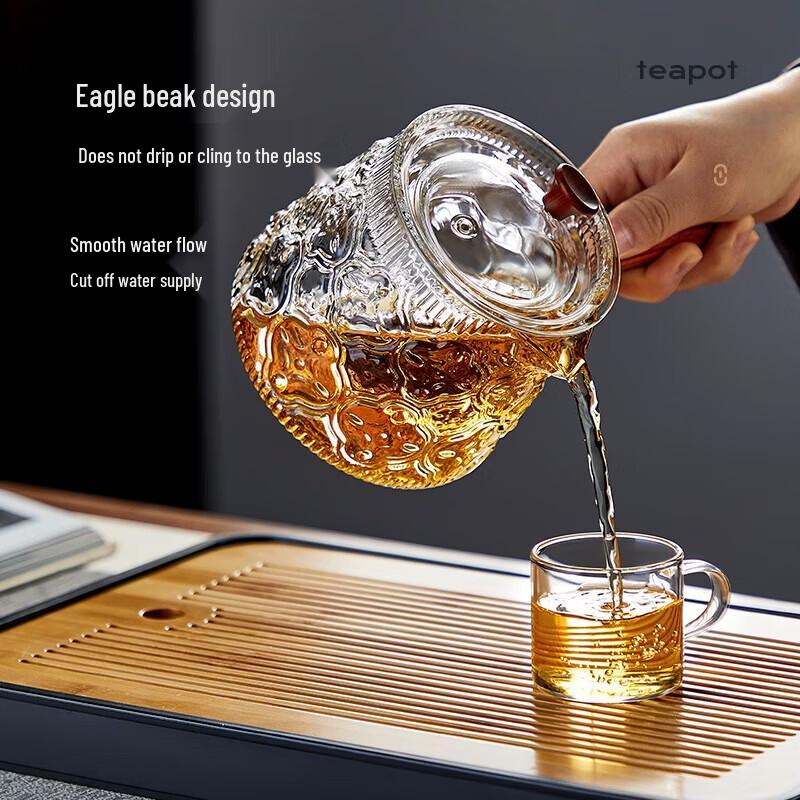 YIHUTEA Heat-Resistant Glass Side-Handle Tea Kettle