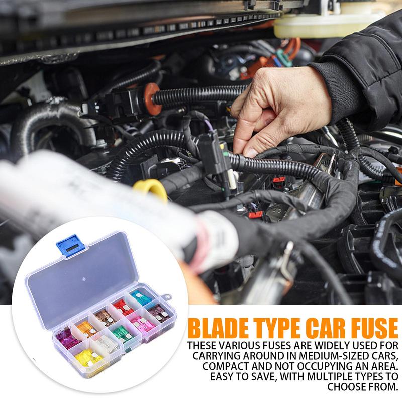 Automotive Fuses Assortment Kit 50PCS Medium Size Car Truck Fuses Set Easy To Use Fuses Automotive Kit With Storage Box For