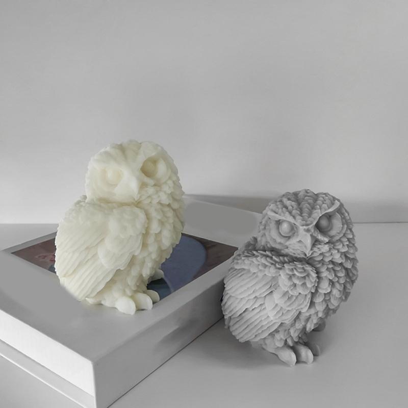 3D Candle Mold Animal Owl Silicone Resin Molds Aromatherapy Candle Mold Desktop Ornaments DIY Crafts Home Decorations