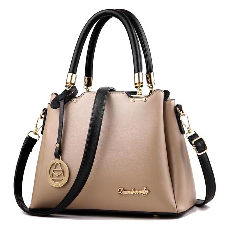 Handbag Capacity Spring New Fashion Pure Color Simple PU All Lightweight Wear-resistant Soft