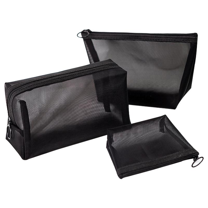 Popular Portable Nylon Mesh Makeup Bag – Transparent Small Cosmetic and Toiletry Storage for Travel