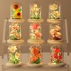 City Creativity Potted Plant Tulip Lily Gardenia Rose Micro Building Blocks Bricks Model Home Decoration Toy For Kids