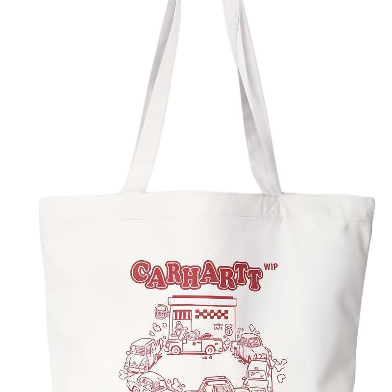 New Carhartt WIP Canvas Tote Bag, Shopping Bag, Handbag Regular Women's White I03159727PXX