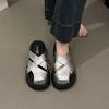 Baotou Half Slippers Women's Outer Wear In the Summer of 2025 New Platform Roman Shoes Comfortable and Fashionable Versatile Medium Heel Sandals