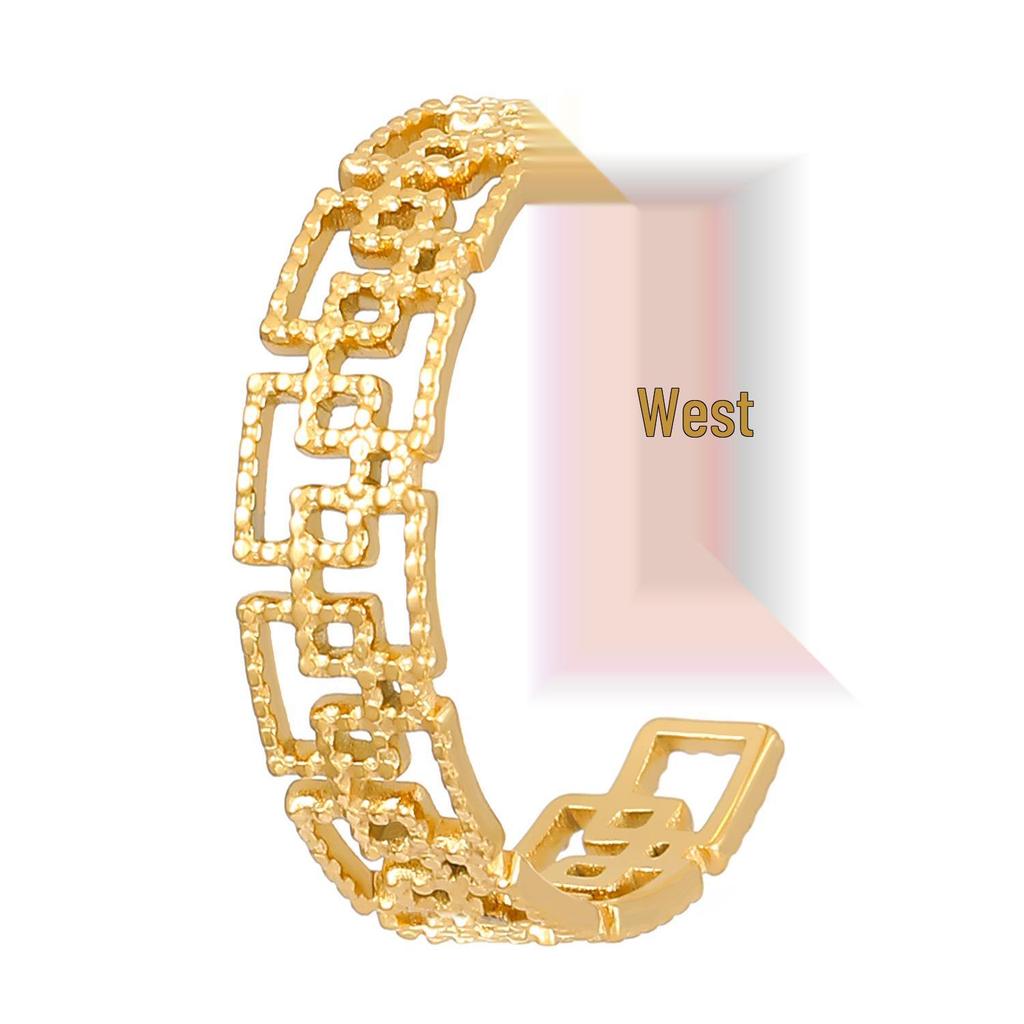 High-End Edelstahl Blumen- & Seestern Offener Ring für Damen