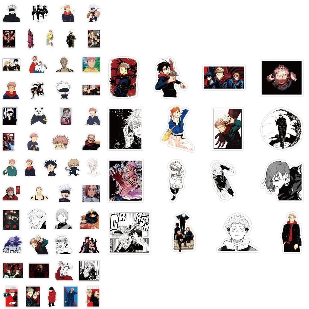 Vibrant 50/100 Pcs Anime Jujutsu Kaisen Sorcery Stickers Waterproof Decals For Laptops