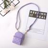 With Keychain Earphone Mini Storage Bag Long Strap PU Small Wallet Key Bag PU Mini Coin Purse  Girl