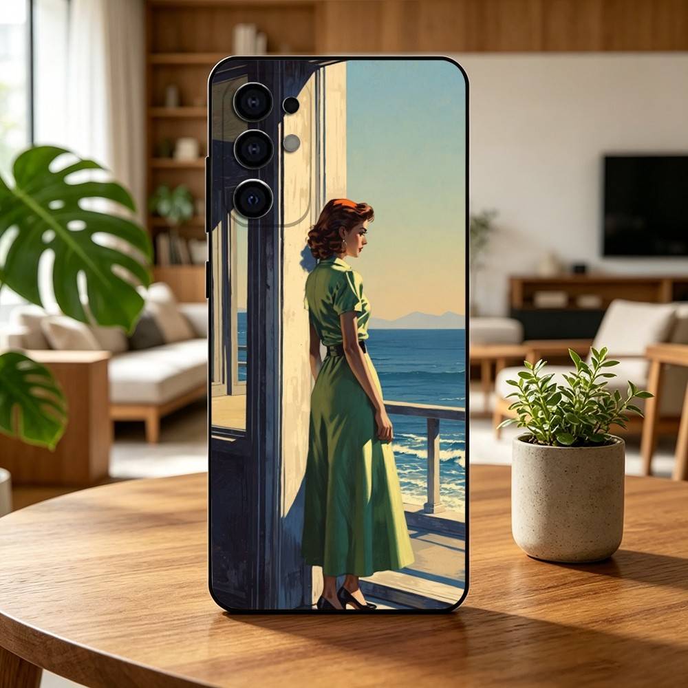 E-edward H-hopper Art Phone Case Black Silicone Soft For Samsung S25,S24,S21,S22,S23,S30,Ultra,S20,Plus,Fe,Lite