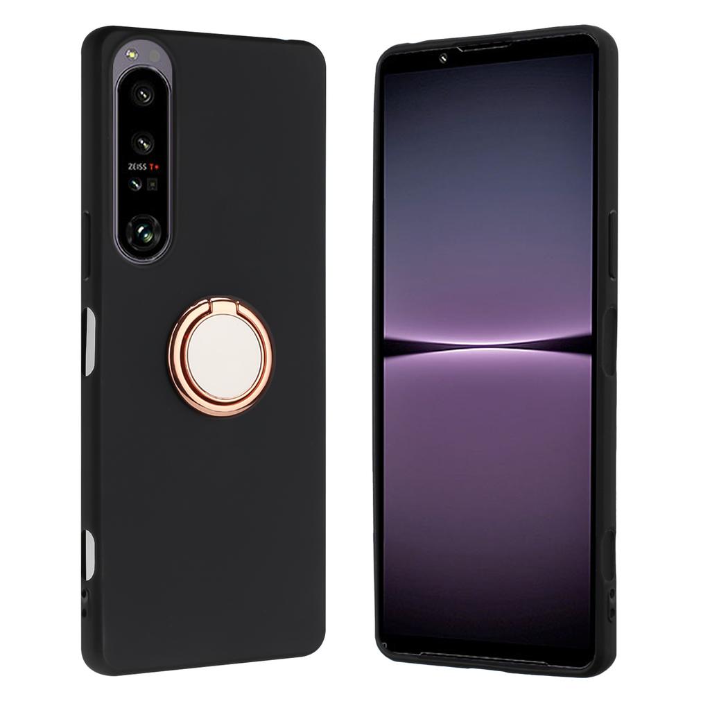 Etui na telefon komórkowy Sony Xperia 1 VI Matowe Miękkie TPU z uchwytem pierścieniowym i podstawką