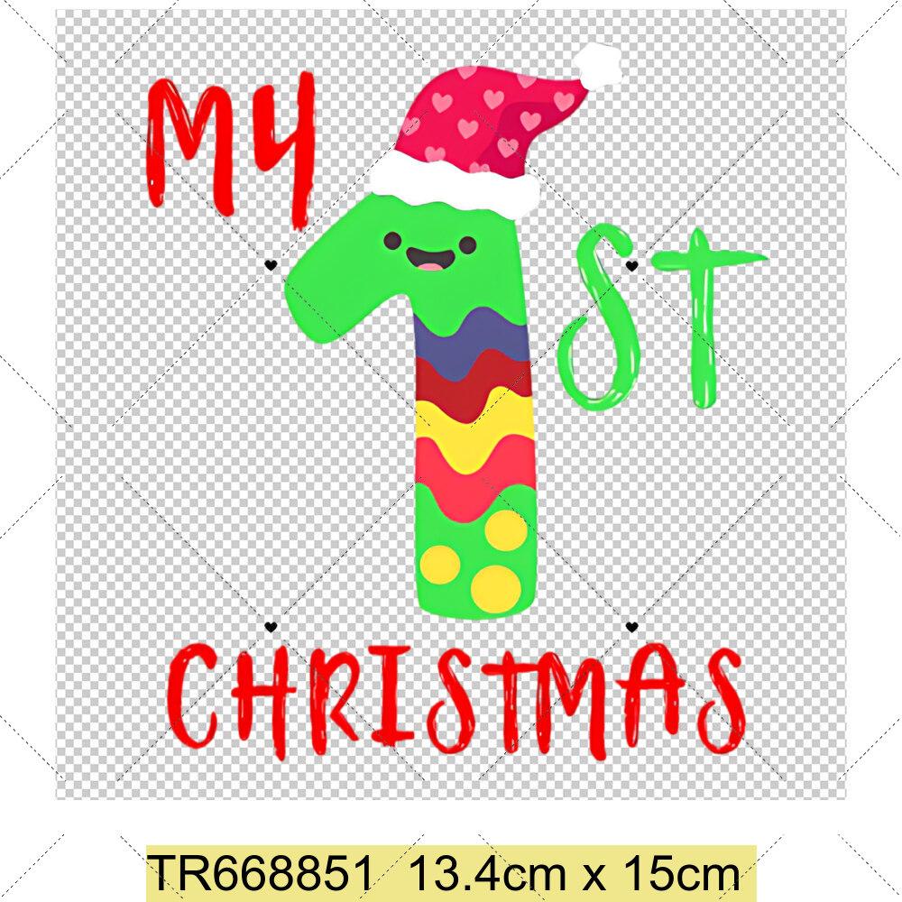 Mein Erstes Weihnachten Wärmeübertragungsaufkleber Weihnachten Thema Aufnäher für Nähzubehör DIY Kleidung Aufkleber Aufnäher