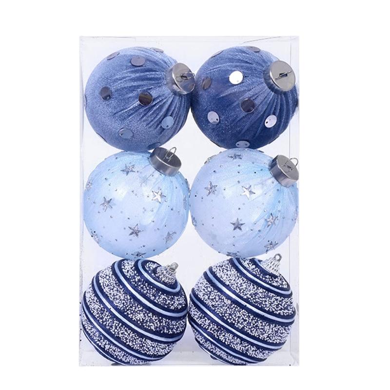 Festival Dekokugel 8cm Mehrfarbige Sprenkel Plüsch Weihnachtsbaumschmuck Heimparty Mall Dekoration