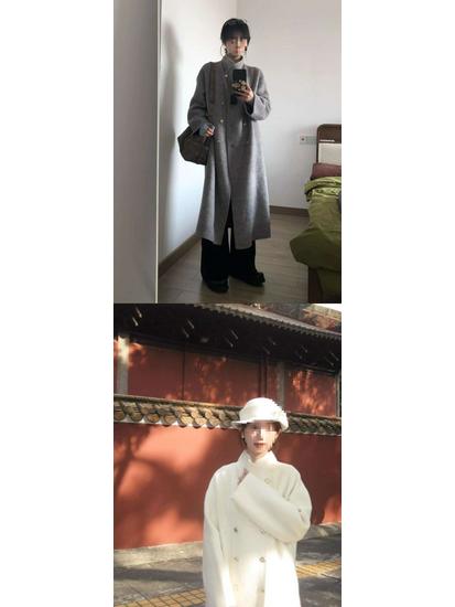 2026 Women's Gray Wool Mid-Length Coat: New Autumn/Winter, High-End with Stand Collar