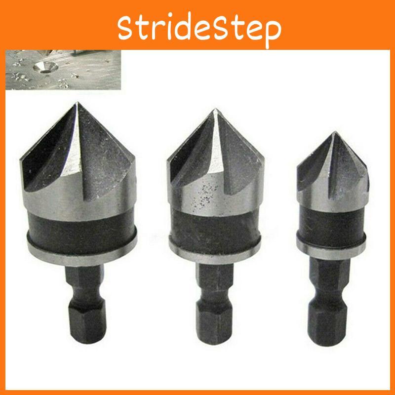Versatile 3pcs Hex Countersink Boring Bore Quick Change Drill Bit Tool Set Perfect For Dismounting Sanitary Ware