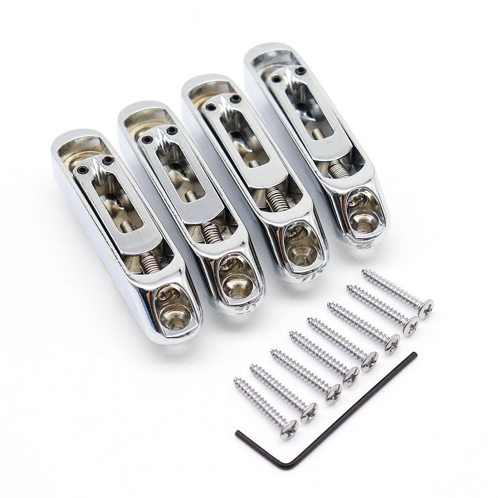

4 Pcs Heavy Duty Electric Guitar Bridge Saddles For 4 String Guitar Parts