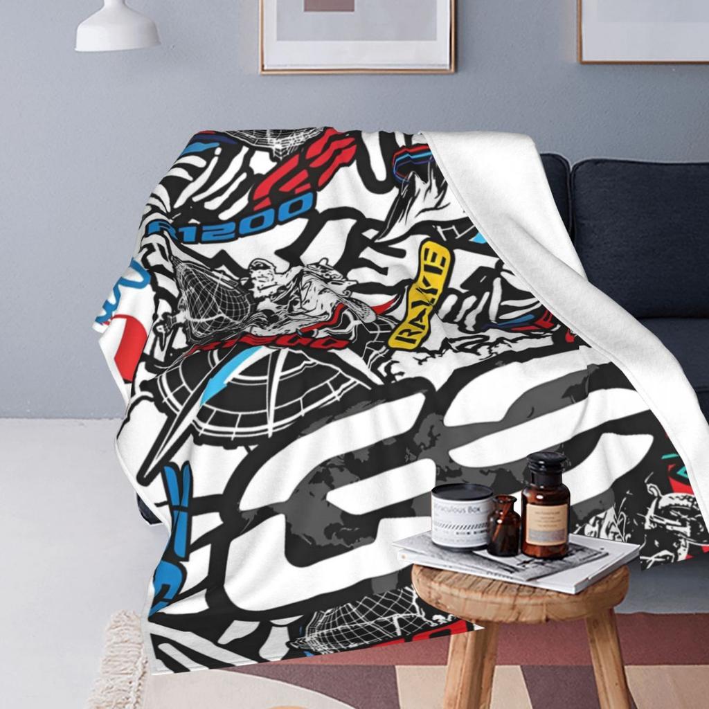 GS Adventure Motorbike Motorcycle Blanket Fleece Spring/Autumn Portable Soft Throw Blanket for Bedding Travel Plush Thin Quilt