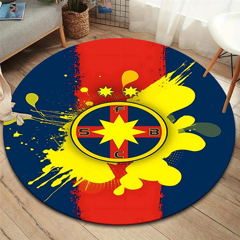 Tappeto Rotondo FCSB, Tappeto per Soggiorno Camera da Letto Divano Sala Giochi Decorazione, Tappetino Antiscivolo