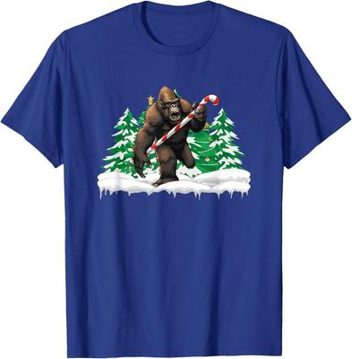 Sasquatch Candy Xmas Yeti Bigfoot Candy Cane Christmas T-Shirt