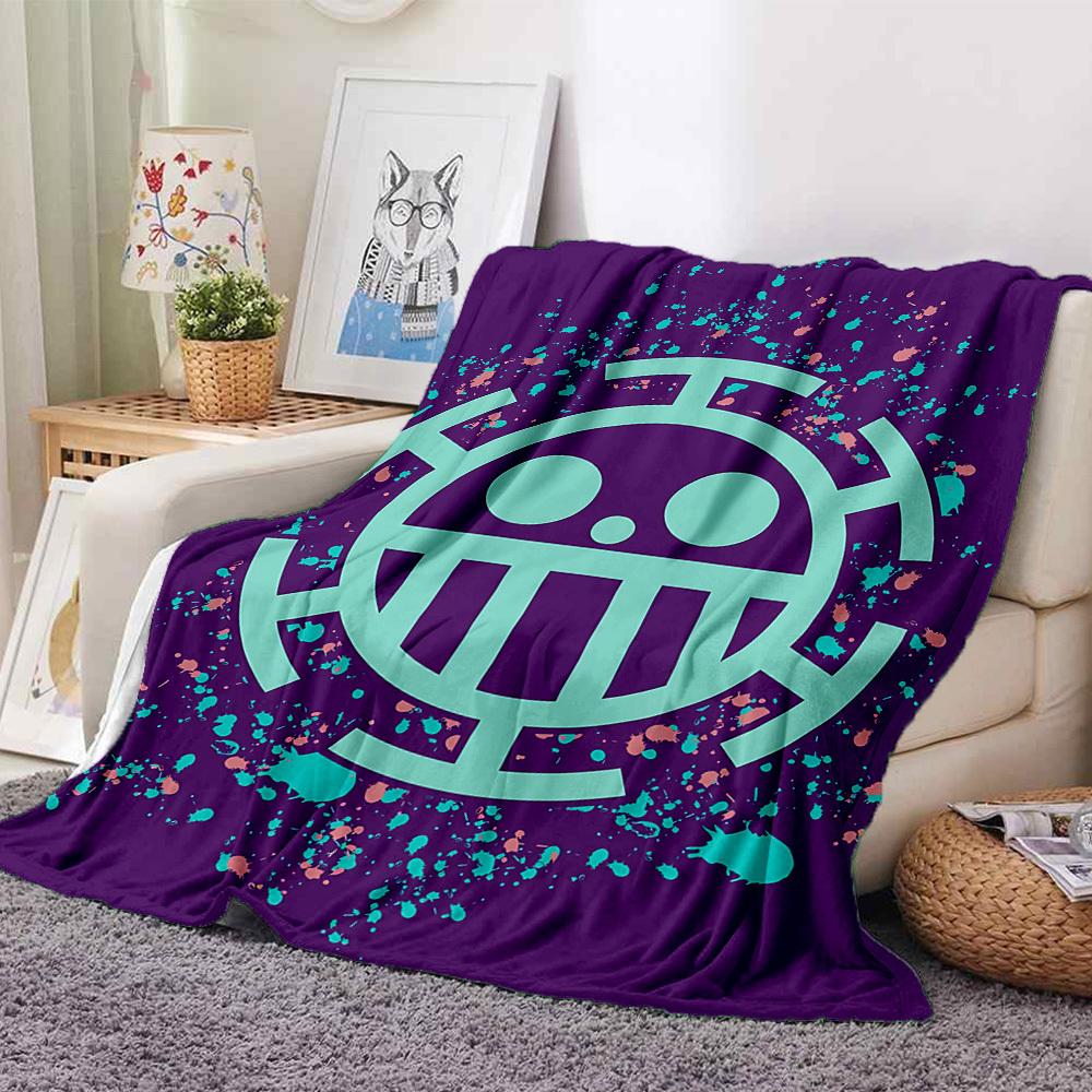 1pc ONE PIECE Flannel Throw Blanket HD Printed Lightweight Soft Warm All Season Blanket for Sofa, Bed, Travel, Camping Machine Washable