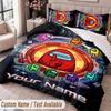 Custom Name Text 3Pcs Bedding Set Among Us Duvet Cover And Two Pillowcases