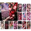 Pink Flower Tulip Peony Phone Case For Samsung Galaxy S25 S24 S23 S22 S21 Ultra S24 S23 S22 S21 S25 Plus S24 FE