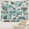 Romantic Flower Victorian Border Dragonfly Wildflower Hippie Trippy Tapestry Wall Art Meditation Decor For Bedroom Living Room
