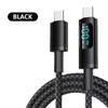 100W PD Fast Charging Cable USB-C to USB-C Cable 5A Nylon Braided with Real-Time LED Display OD4.0 High-Speed Data Cable