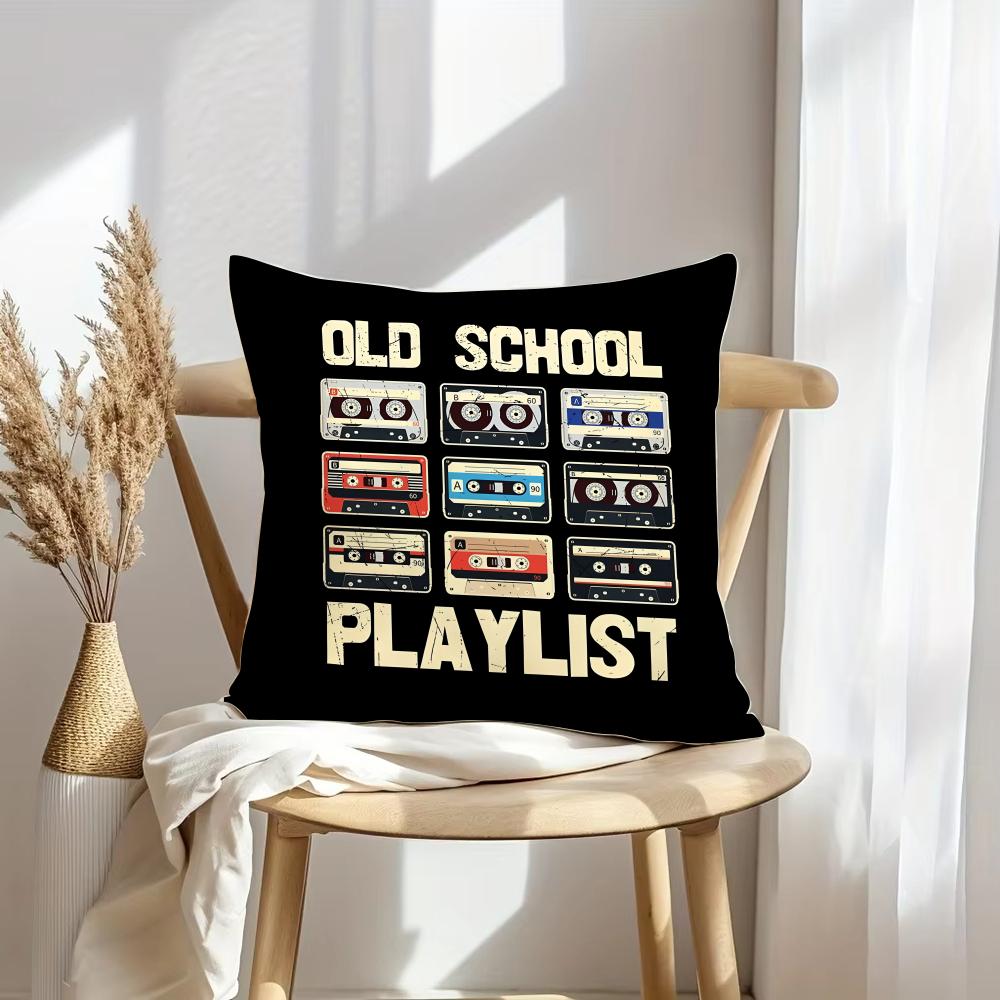 Retro Cassette Tape Cushion Cover Soft Plush Throw Pillow Cover  DoubleSided Decorative Cushion Case  Sofa Bedroom Home Decor
