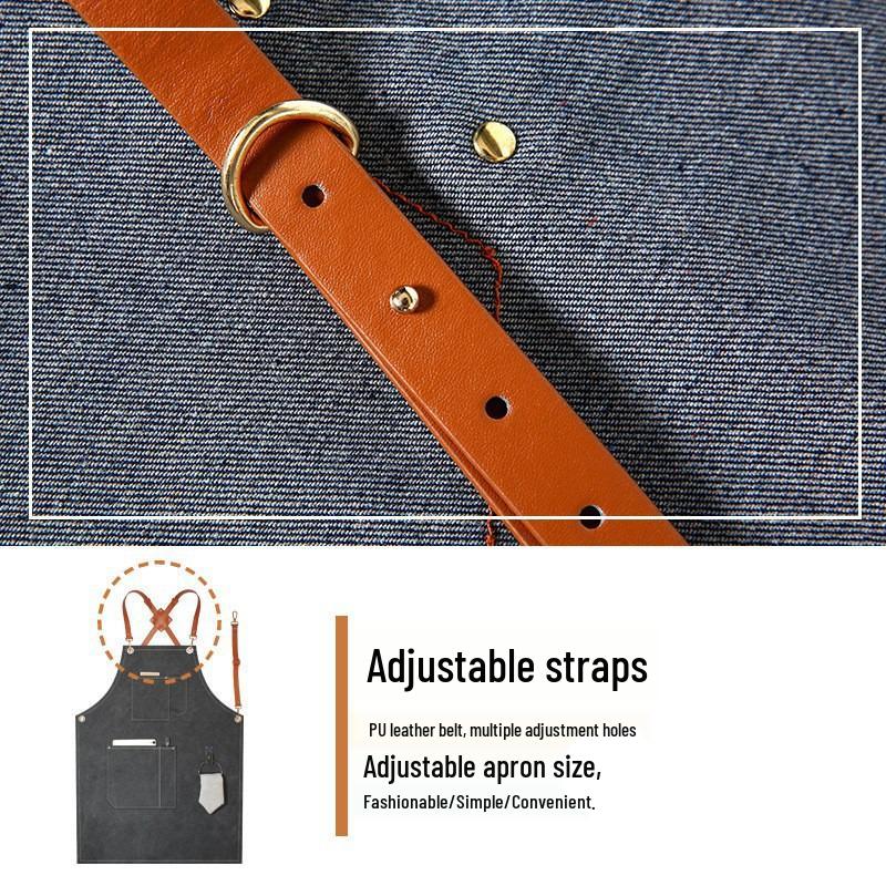 Waterproof, Oil-Proof Canvas Apron for Art, Painting, or Coffee Shop Wear-Resistant Custom Work Uniform.