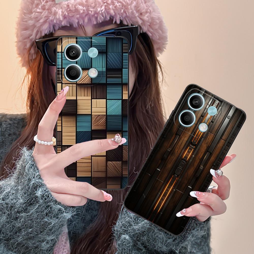 Wood Texture Mobile Cell Phone Case for POCO F7 F6 F5 F4 F3 F2 Pro GT C75 C71 C65 C61 C40 Pro Ultra Colorful Printing Cover