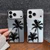 Simple Coconut Tree Silver Drop-Proof Case for iPhone 17/16/15/14/13 Pro