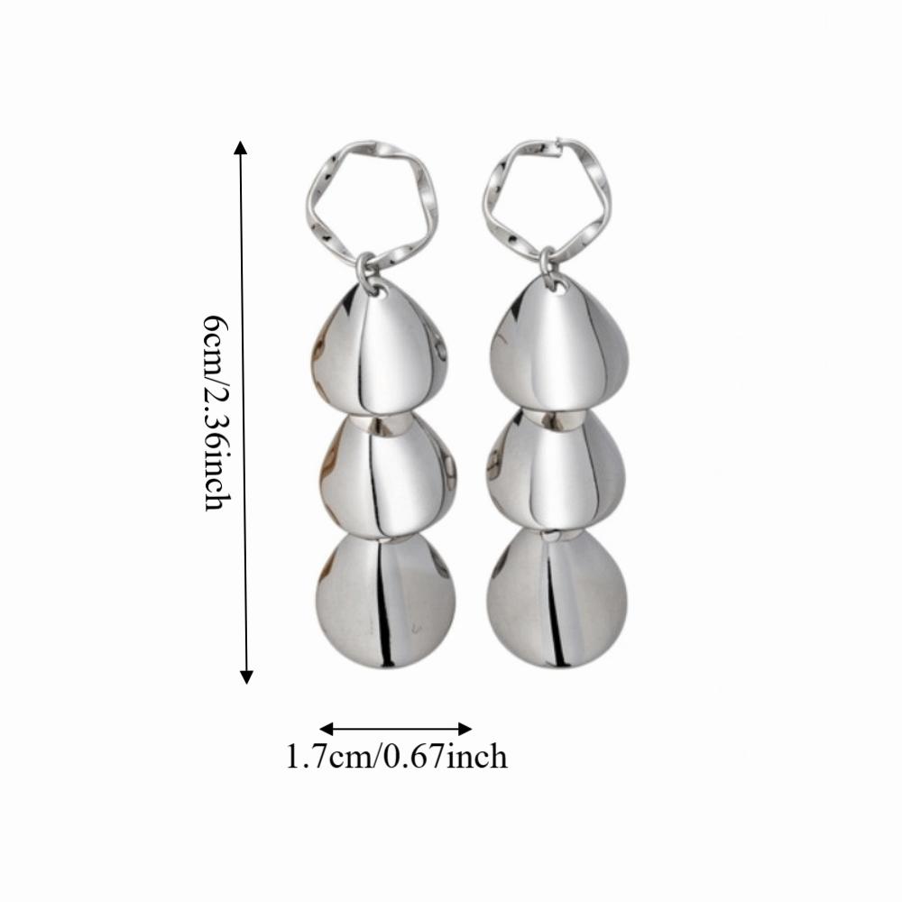 Round Metal Drop Earrings Iron Ear Pendant Personality Circular Tassel Earrings Travel