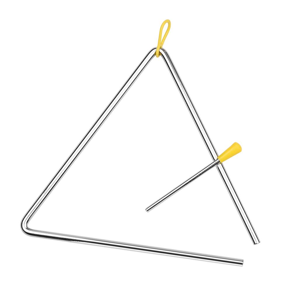 8 Inch Triangle Bell Triangolo with Metal Mallet Idiophone Steel Percussion Children Toddle Kid Rhythm Learning Early