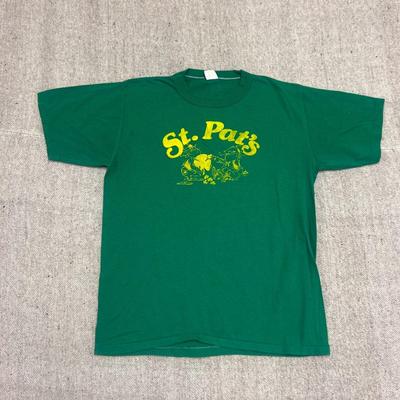 Vintage St Patricks Shirt Mens Medium Green 1970s