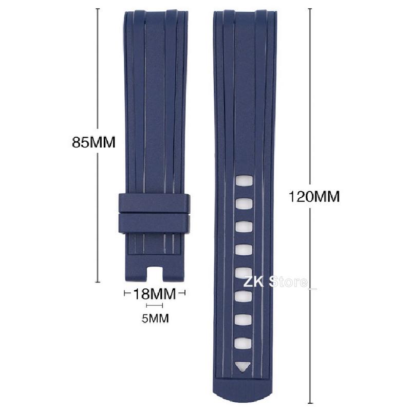 Zakřivený Konec 20mm Gumový Řemínek Voděodolný Potápěčský Náhradní Řemínek na Zápěstí Náramek Pánský Dámský Řemínek pro Pánské Dámské Hodinky Příslušenství