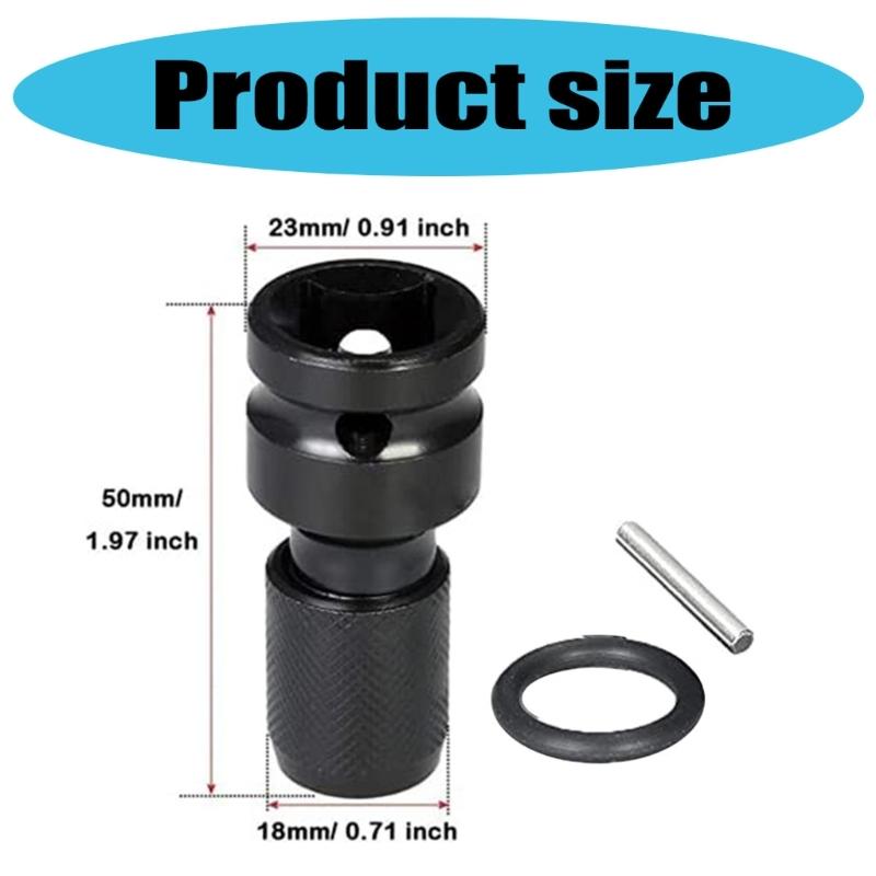 5pcs Drill Socket Adapter 1/2 inches  Square drives to 1/4 inches  Hex Shanks for Impact Wrenches & Screwdriver Bit Conversion