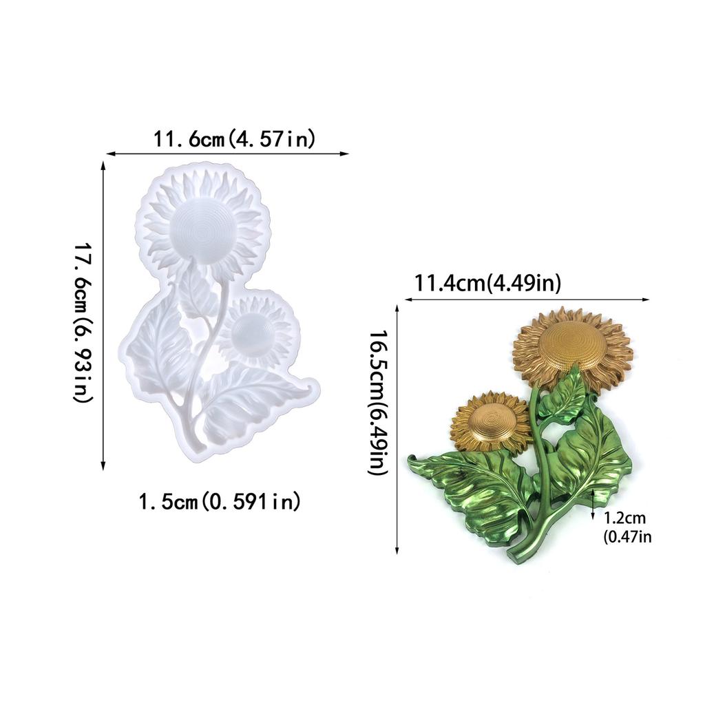 3D Sunflower Ornaments Silicone Mould Crystal Epoxy Resin Mold Wall Hanging DIY Craft Casting Tool Desktop Decoration