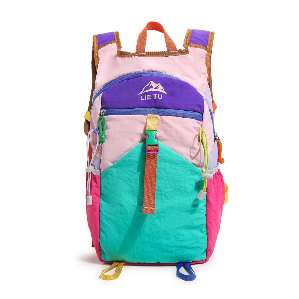 Schoolbag Color Dopamine Outdoor Sports Bag Women Large Capacity Lightweight Leisure Travel School Bag Hiking Backpack