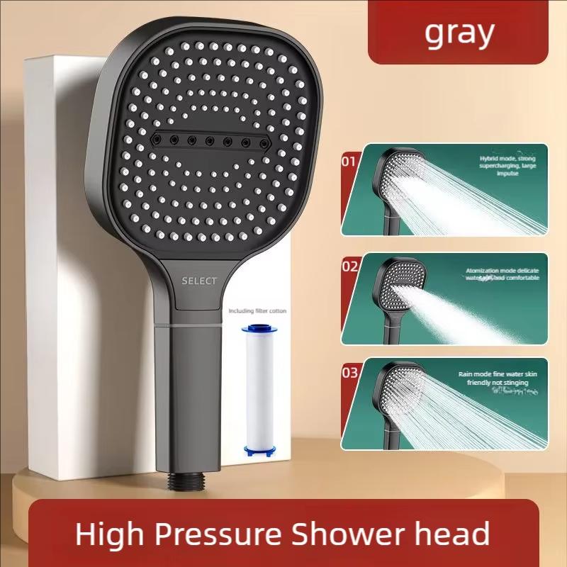 13CM Large Panel 3 Modes High Pressure Shower Head Water Massage Shower Head With Filter Element Bathroom Accessories