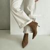 Französische spitze genähte kurze Stiefel Damen 2025 Herbst Ärmel elastische dünne Stiefel dünner Absatz Temperament Mode Stiefel und Stiefeletten