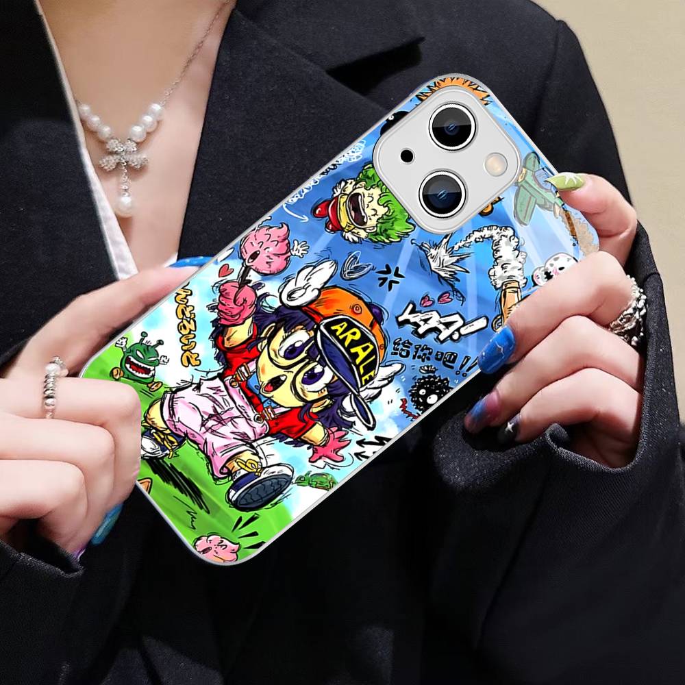 

Cartoon Dr Slump Arale Tempered Glass For Iphone 14 13 12 11 Pro Mini XS MAX 14Plus X XS XR Cover iphone 12