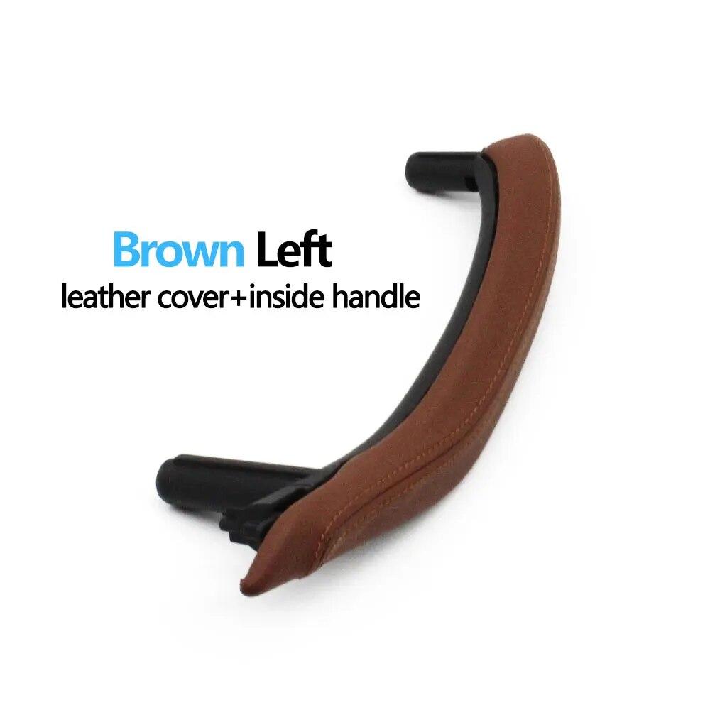 Car Front Rear Passenger Doors Pull Handle Trim With Leather Outer Cover For BMW X5 X6 F15 F16