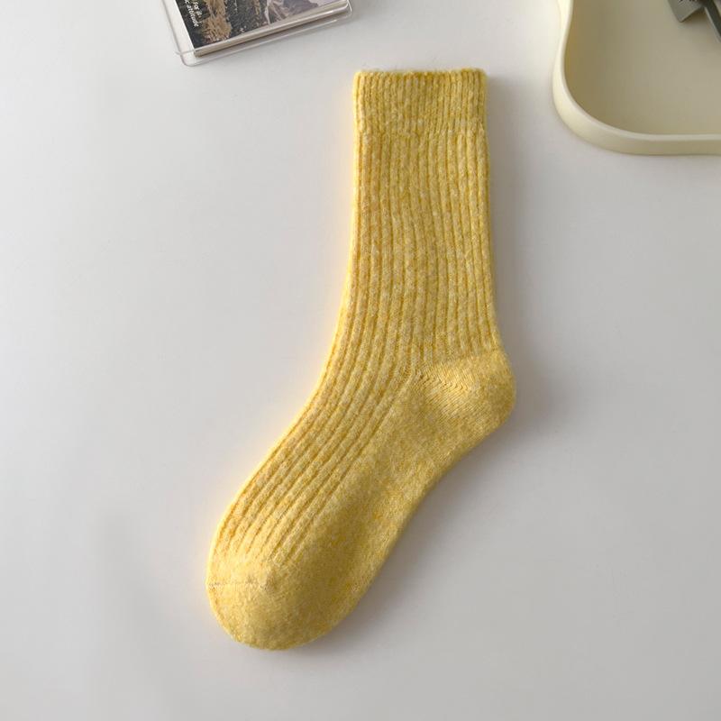 Hotsale Japanese Style Wool Blend Socks Solid Thick Warm Women Socks for Autumn Winter Cozy